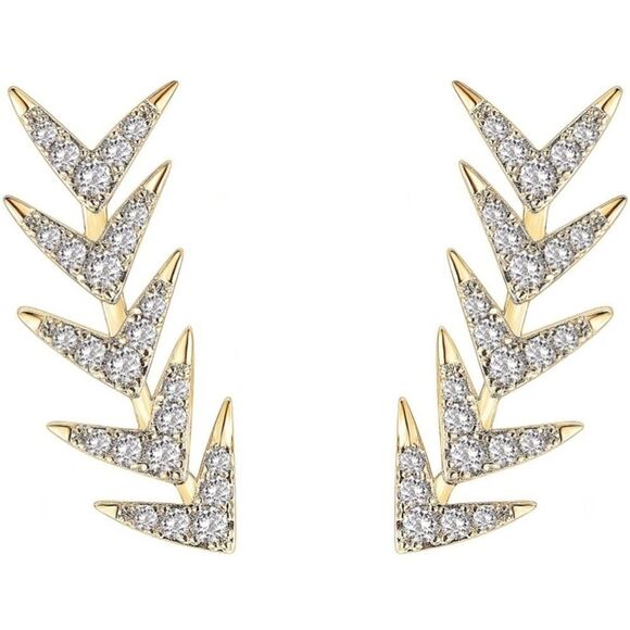 Sterling Silver Arrow Ear Crawler Climber Earrings - Picture 6 of 11